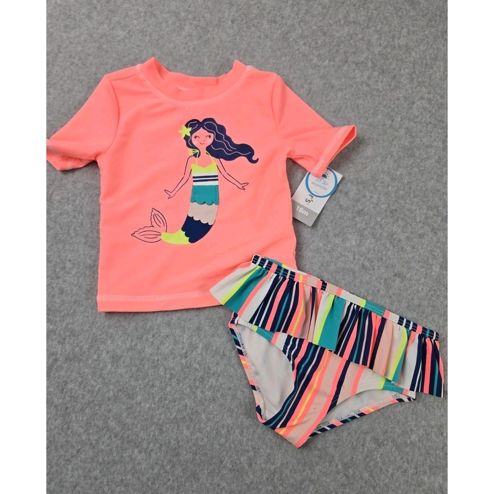 Carter's Girls Size 18 months 2 Piece Swimsuit Bathing‎ Suit Mermaid NEW